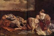 Orazio Gentileschi Le Repos de la Sainte Famille pendant la fuite en Egypte oil